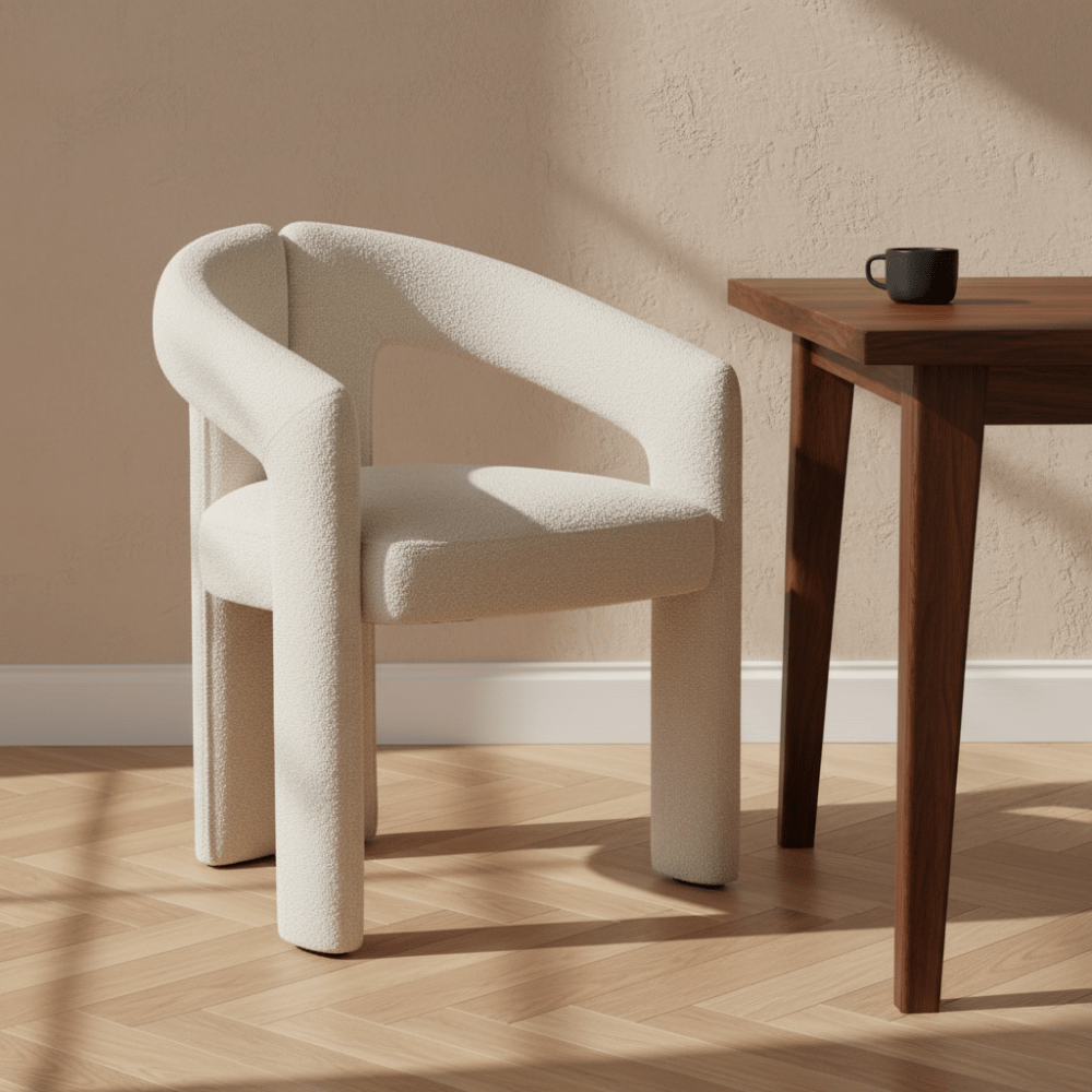 Design Spisestol Ivoire Bouclé Maro - Fuld Stof