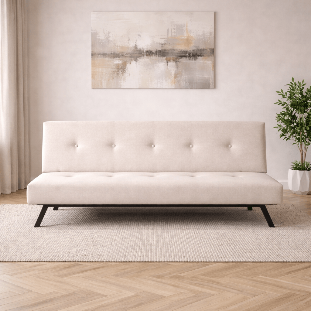Slaapbanken - Slaapbank Zoly Crème Stof 3 - Zits - 180 cm - Zonder armleuningen - Zoly - Dimehouse