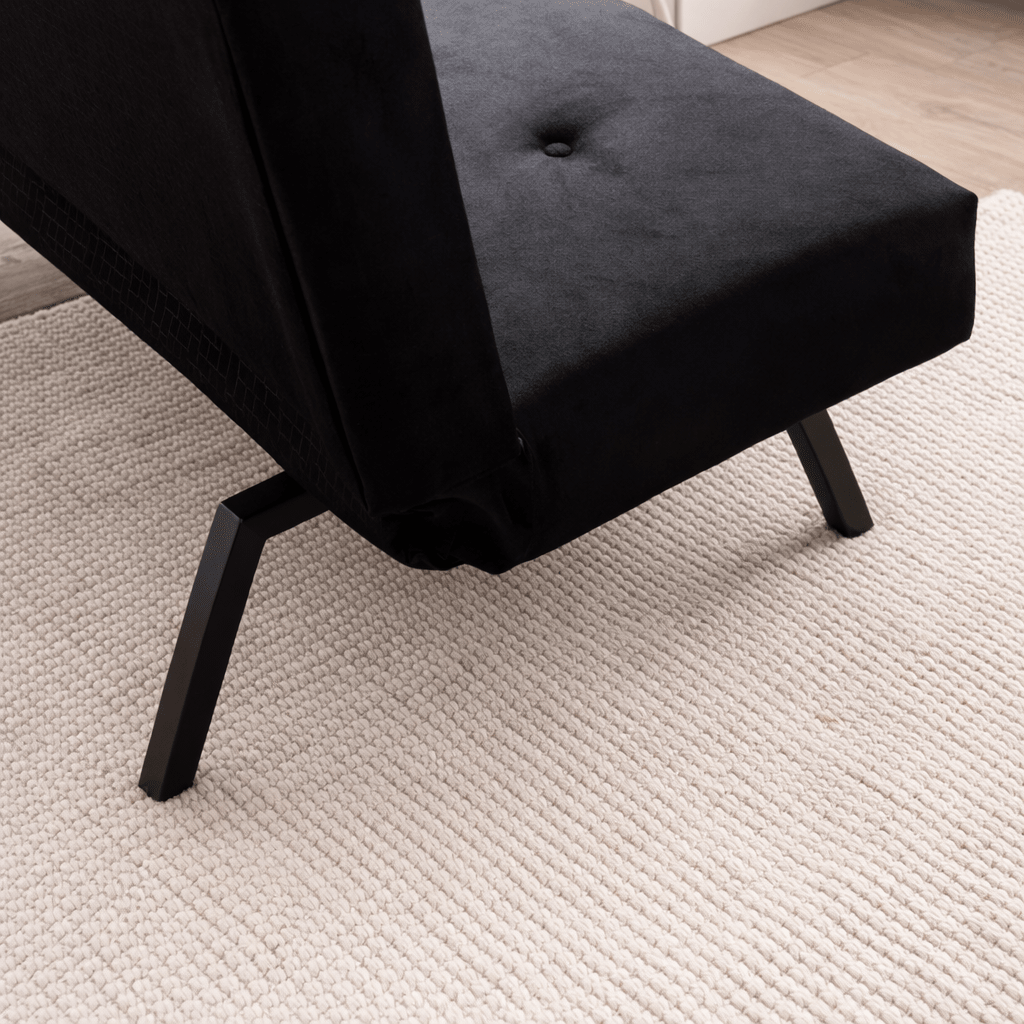 Slaapbank Zwart Stof 3-Zits - 180 cm - Zonder armleuningen - Zoly
