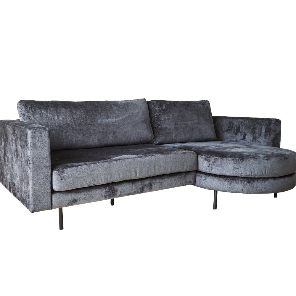 Sofa Bella Dimehouse Antracit LxBxH 138x98x55 Stof Hvid foto diagonalt set forfra