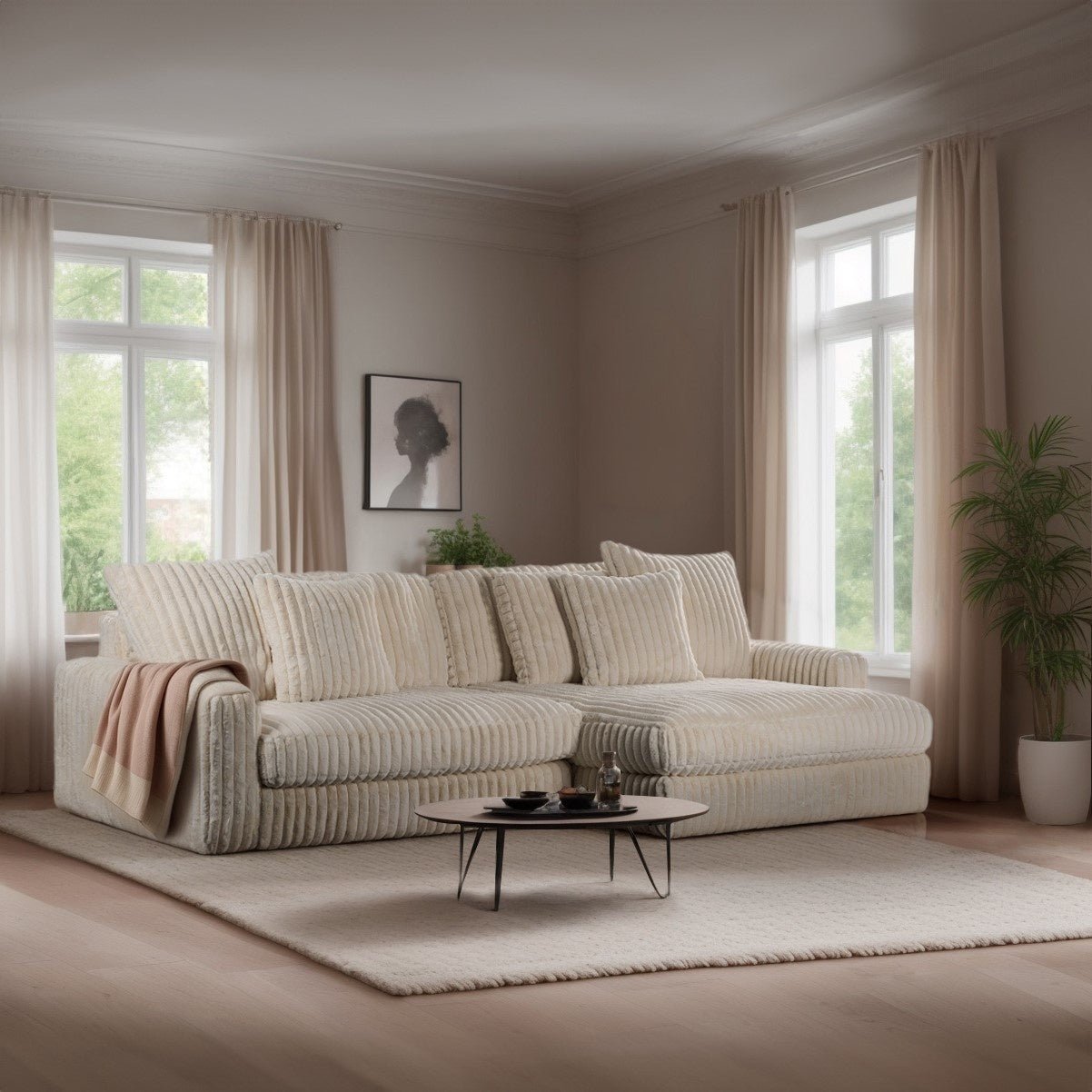 Sofa Nia DH Interiør Beige Ambient foto diagonalt set forfra