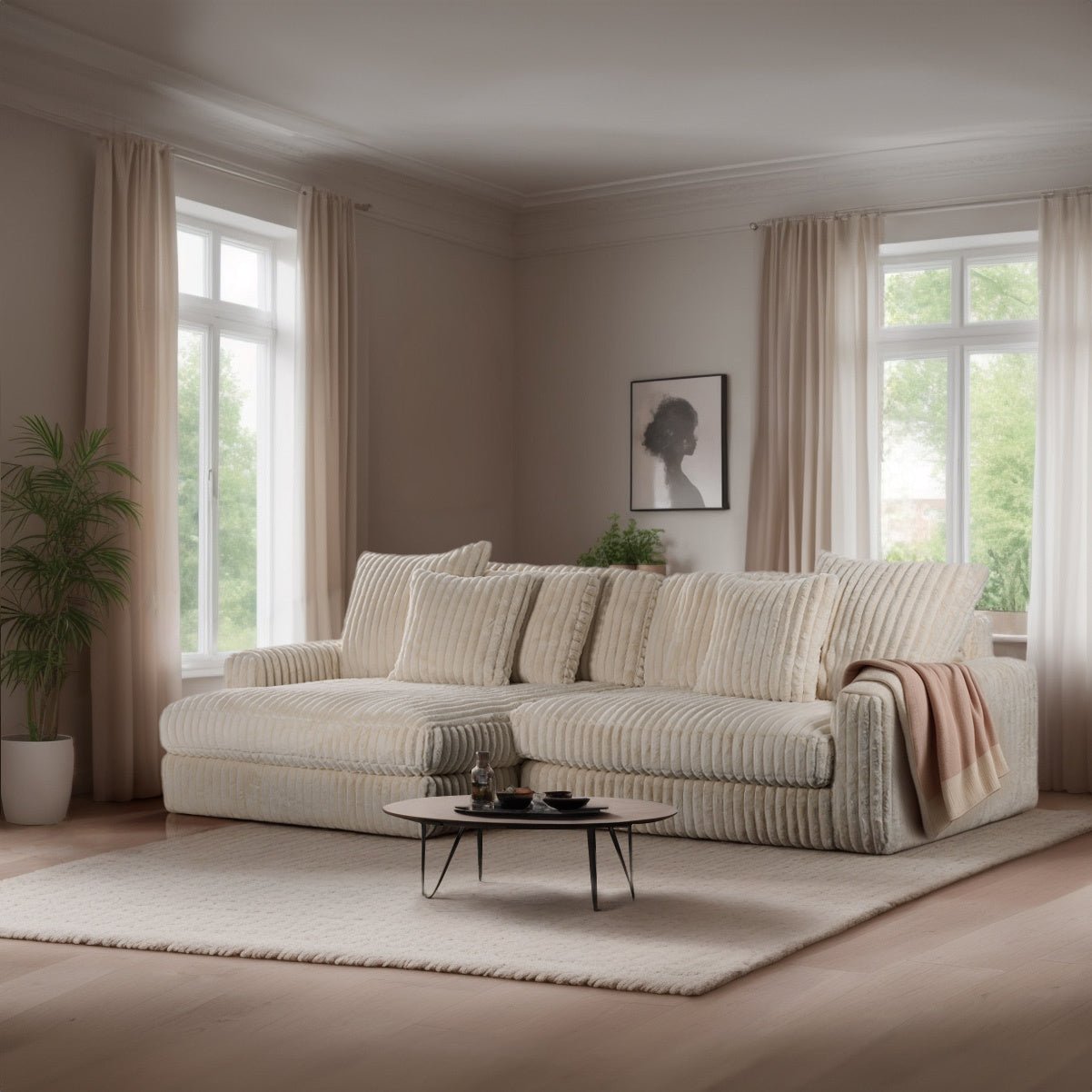 Sofa Nia DH Interiør Beige Ambient foto diagonalt set forfra