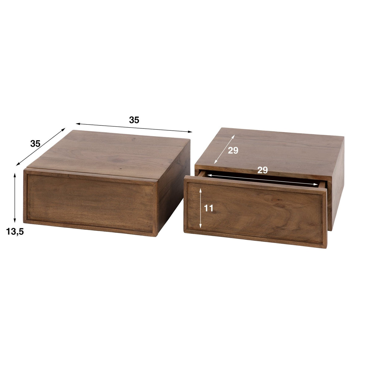 Flydende natbord acacia drift brun industriel