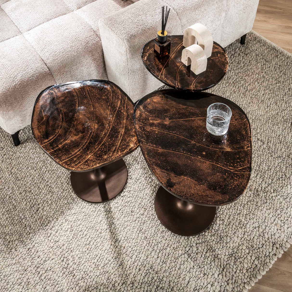 Sidebord Aris S – Antik Kobber 53x42x50 cm