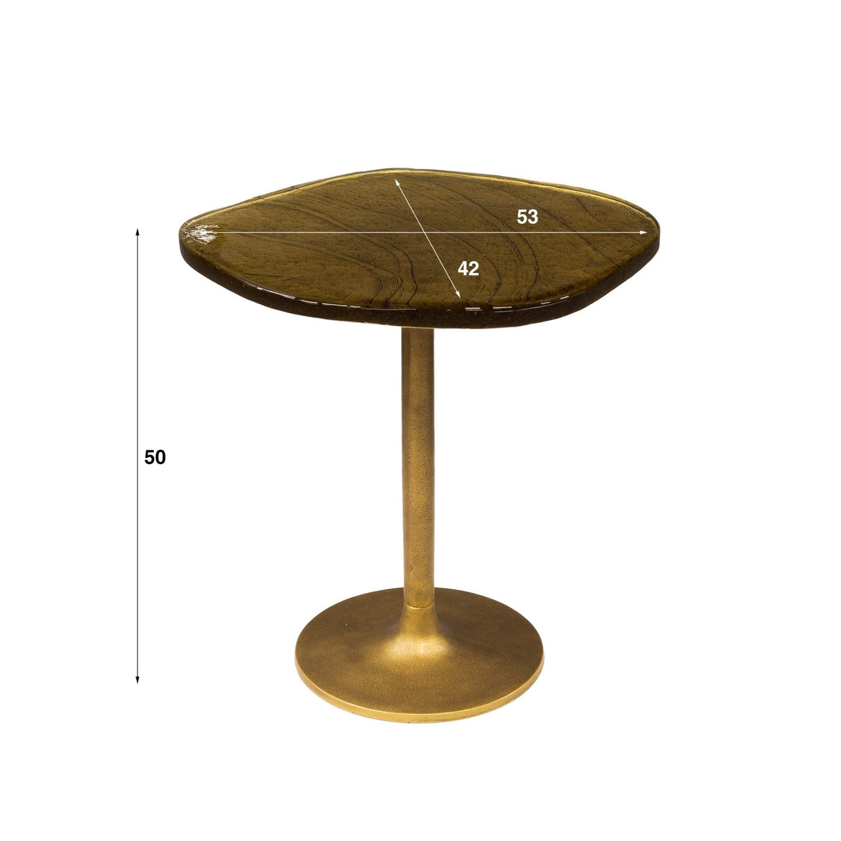 Sidebord Aurum S - Antiqu Gold Metal (53x42x50 cm)