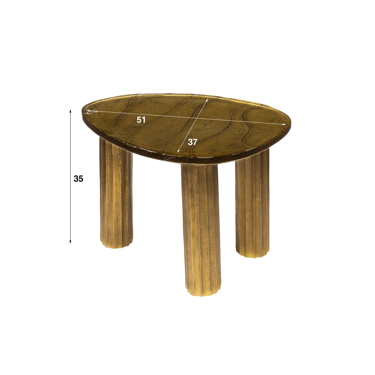 Salontafel Nova S - Antik Guld 51x37 cm
