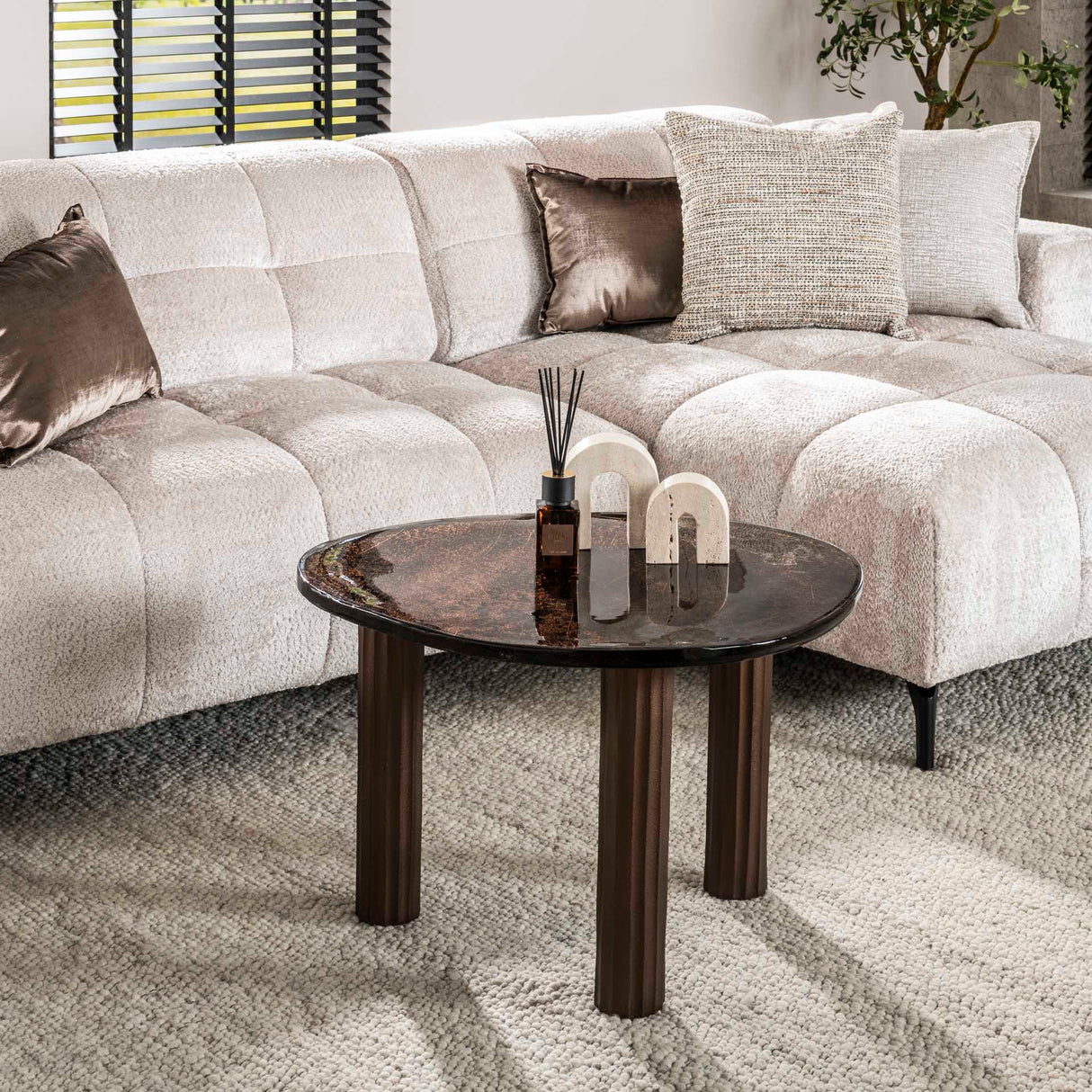 Stuebord Vesta L antik kobber 70x59 cm