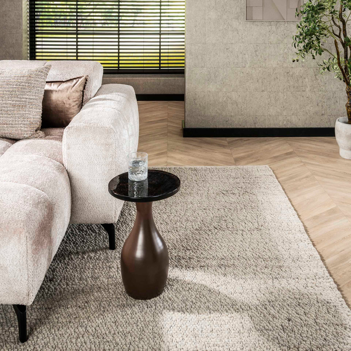 Sidebord Vesta dråbeform - Antik kobber - 30x30x45 cm