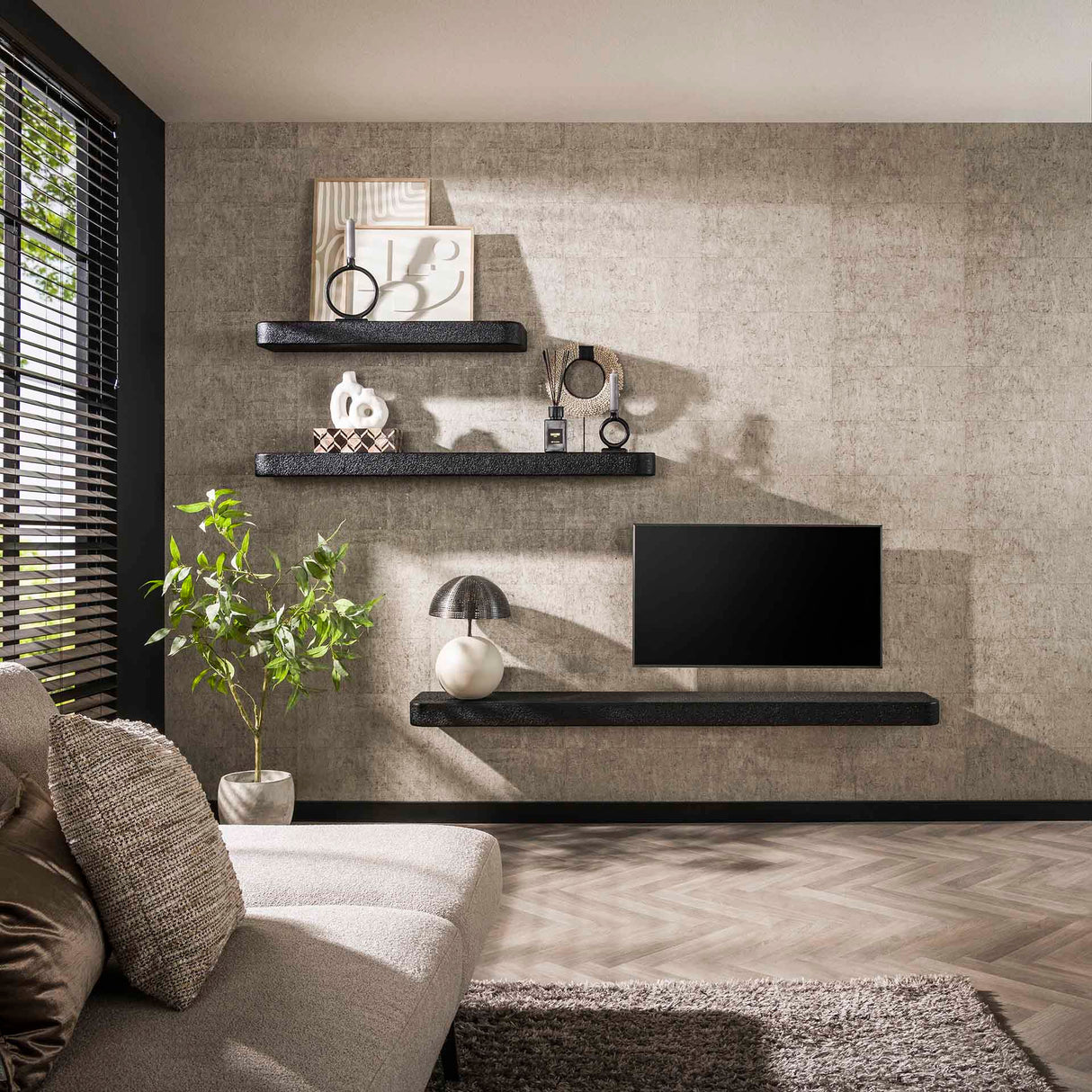 Væglæg 100 cm Metallic Grå Aeris