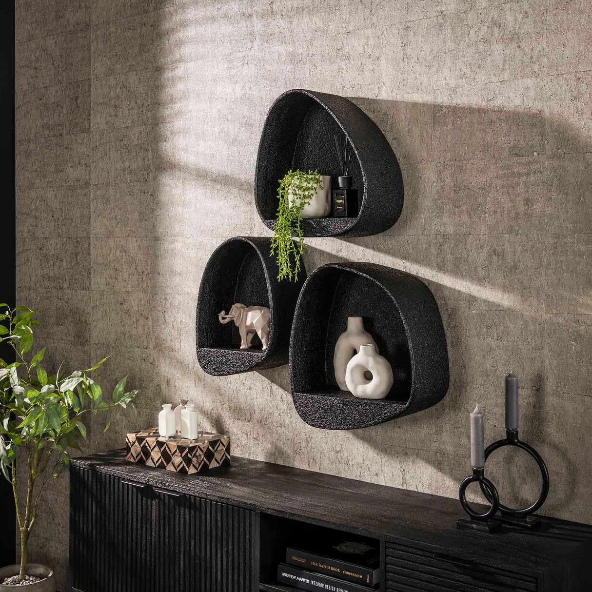 Vægskab Trekant metallic grå 42x21 cm Aeris