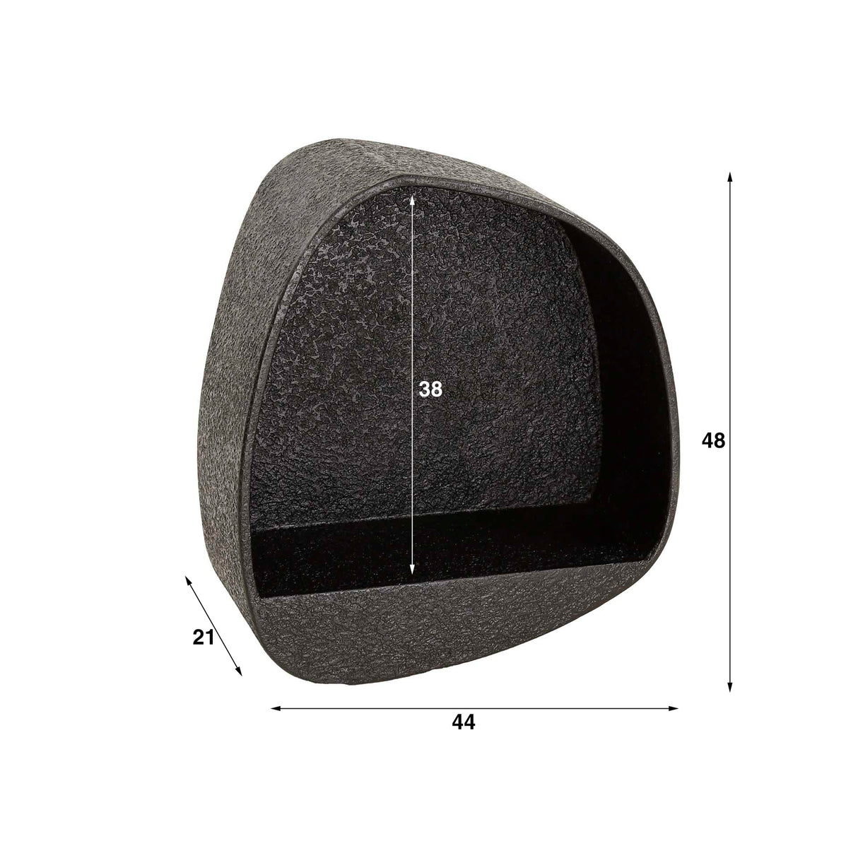 Vægbræt Bred Metallic Grå 44x21 cm Aeris