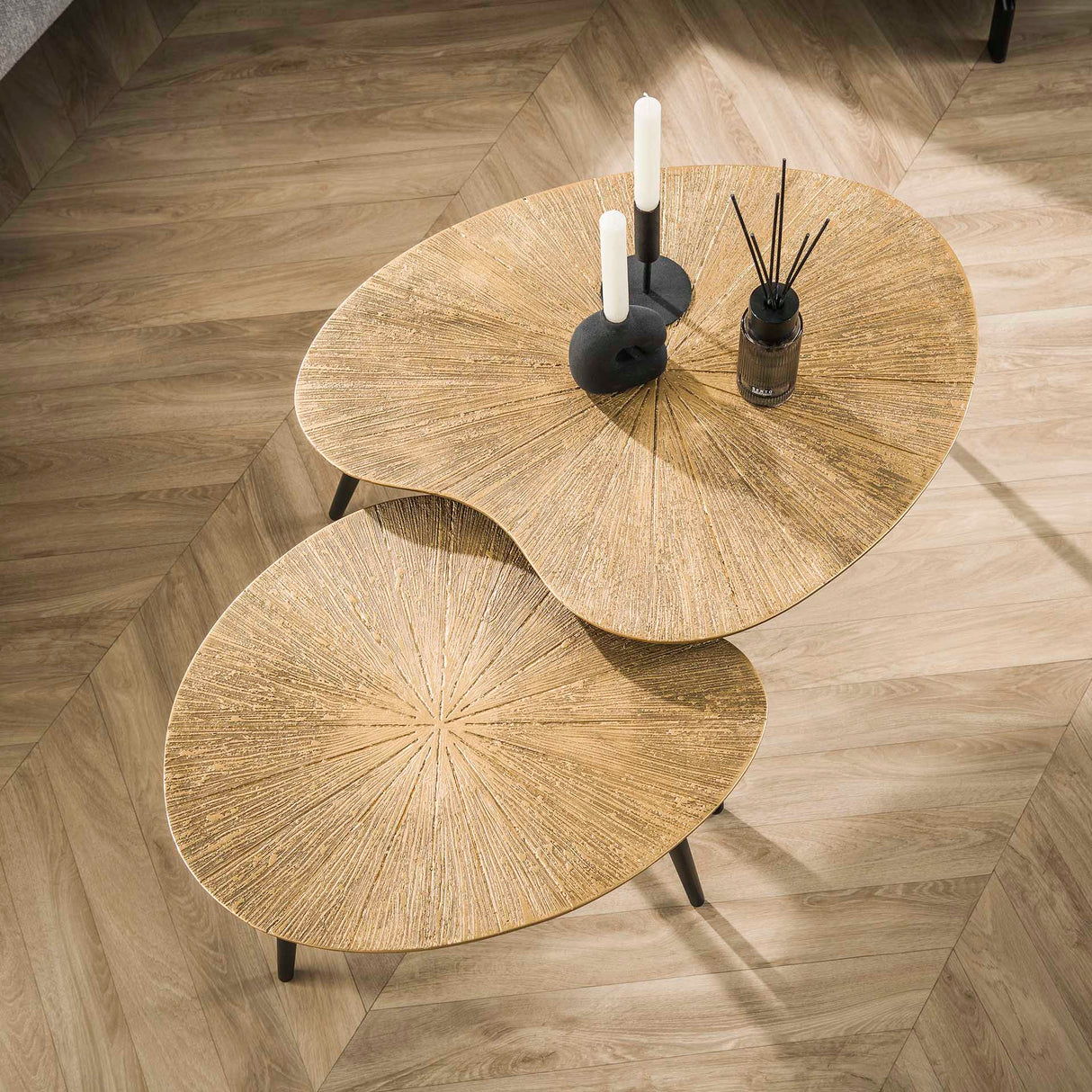 Stuebordssæt Nier – Metal Antik Guld (2-delt)