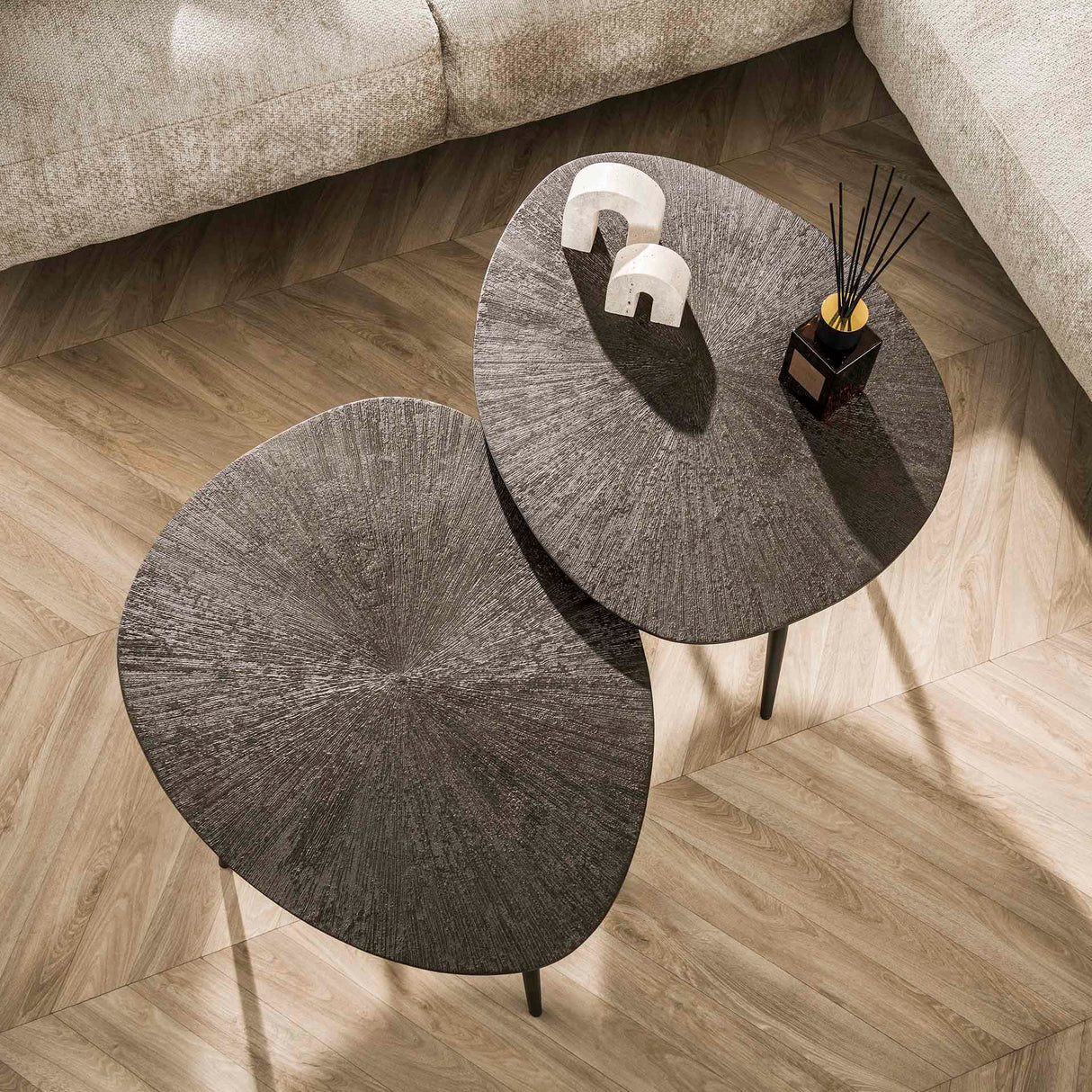 Stuebordssæt Juno Mørk Bronze Metal - Sæt med 2