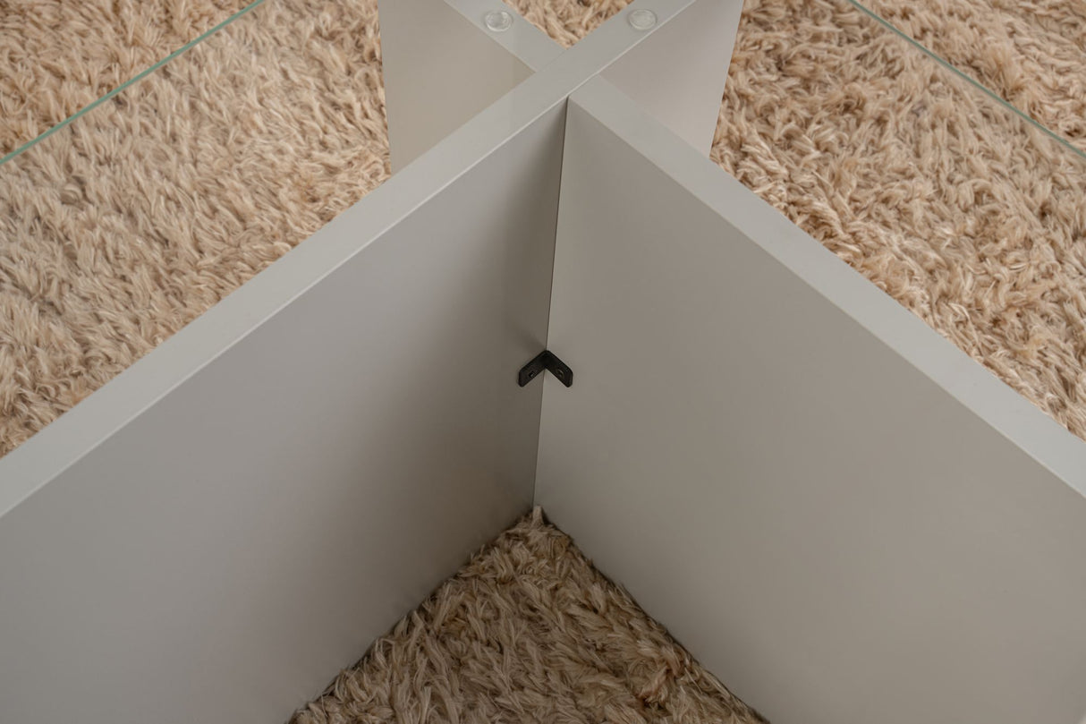 Rektangulært Moderne Sofabord Vetroni Grå - Glas - 105x65 cm