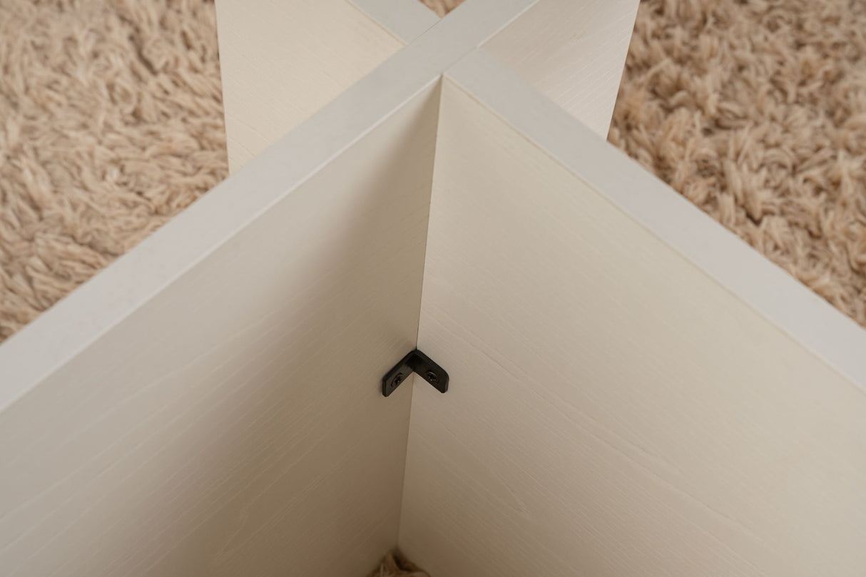 Rektangulært Moderne Sofabord Vetroni Hvid Træ Look - Glas - 105x65 cm