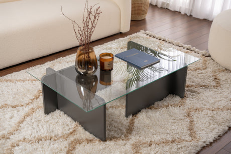 Sofabord Glas Antracit Opal 105x65 cm