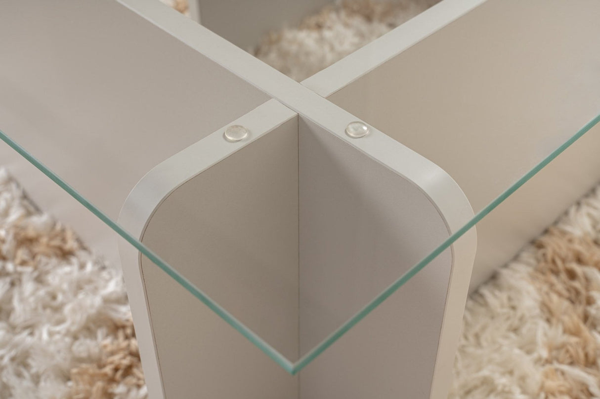 Sofabord Grå Melamin Glas Opal 105x65x30 cm