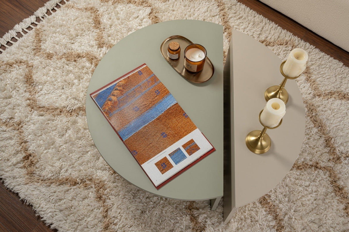 Rundt Sofabord Som Grøn Melamin 90 cm Orin