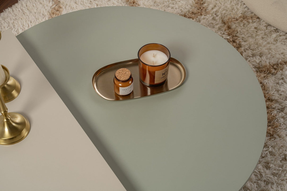 Rundt Sofabord Som Grøn Melamin 90 cm Orin