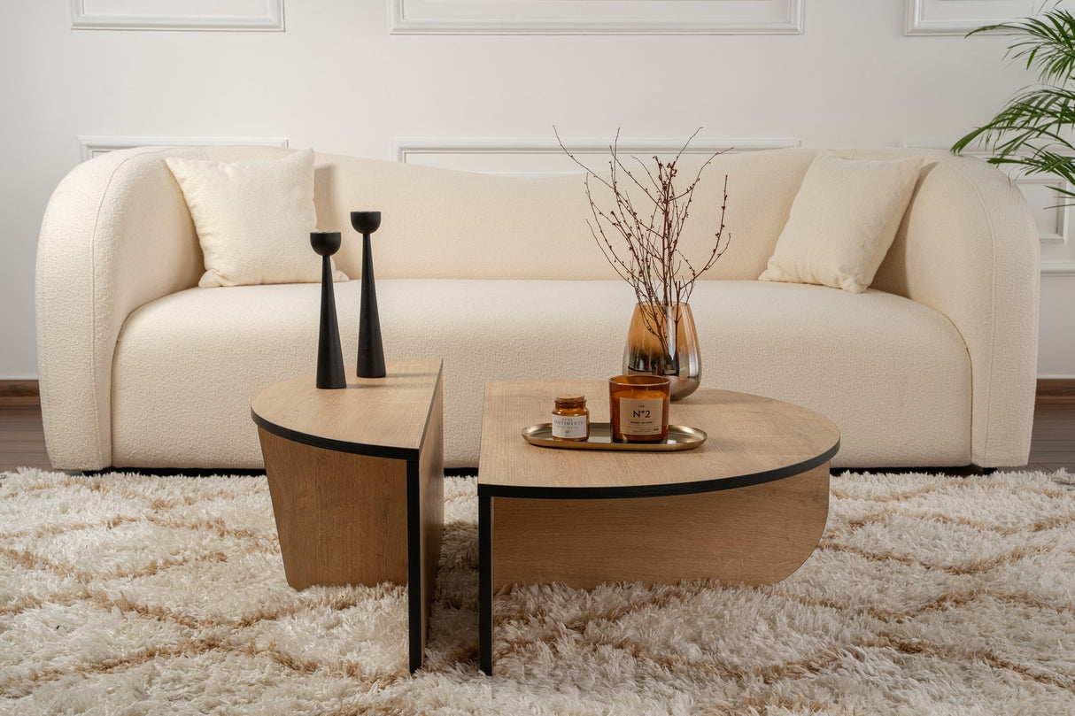 Salontabel Rund 85 cm Naturlig Eglook Melamin Orin