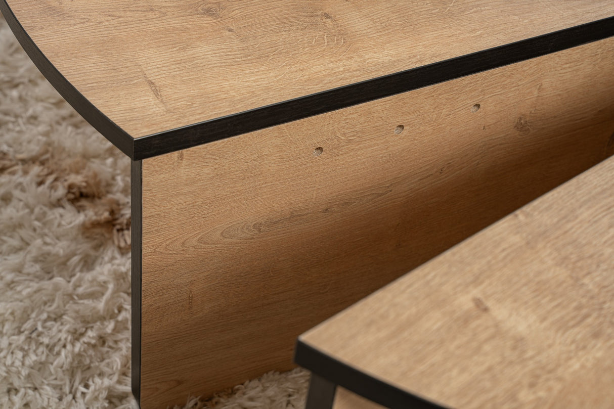 Salontabel Rund 85 cm Naturlig Eglook Melamin Orin