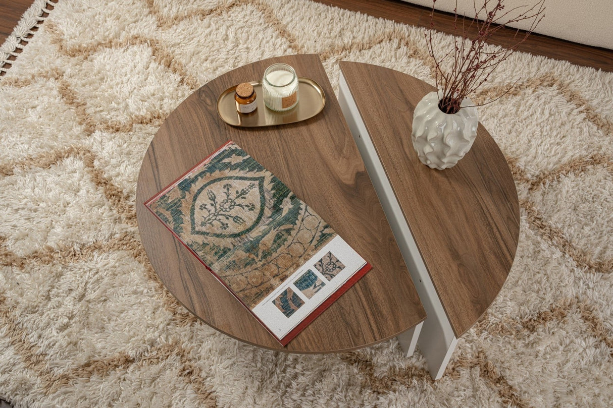 Orion sofabord Valnød og Hvid 90x60 cm Valnød Hvid Melamin