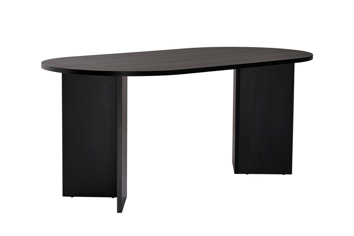 Eettafels - Ovale eettafel Zwart melamine - Japandi - 180x89,5x75 cm - Sota - Dimehouse