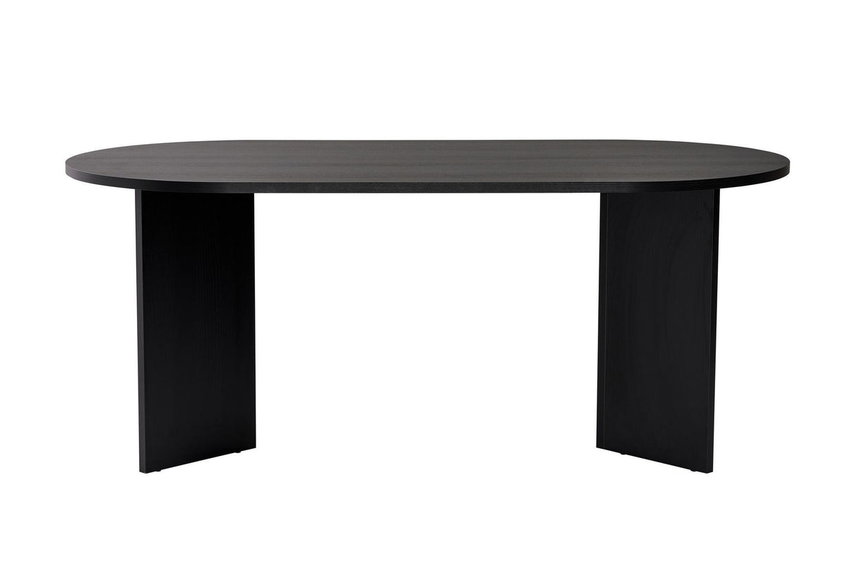 Eettafels - Ovale eettafel Zwart melamine - Japandi - 180x89,5x75 cm - Sota - Dimehouse