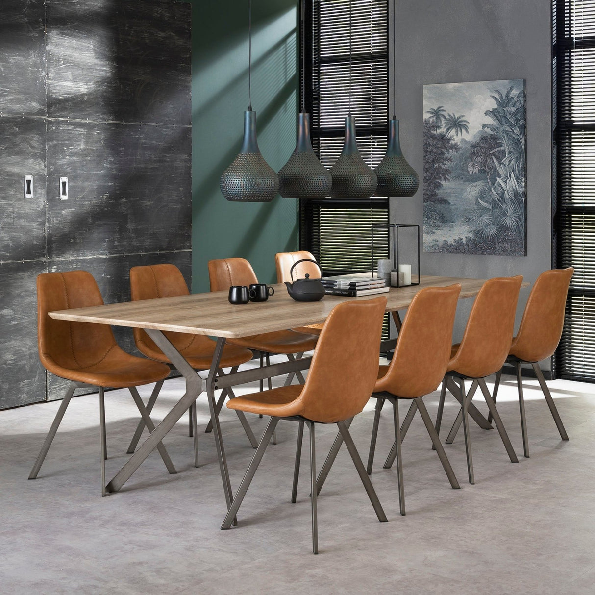 Spisebordsstol Brun Siena Saddle PU kunstlæder