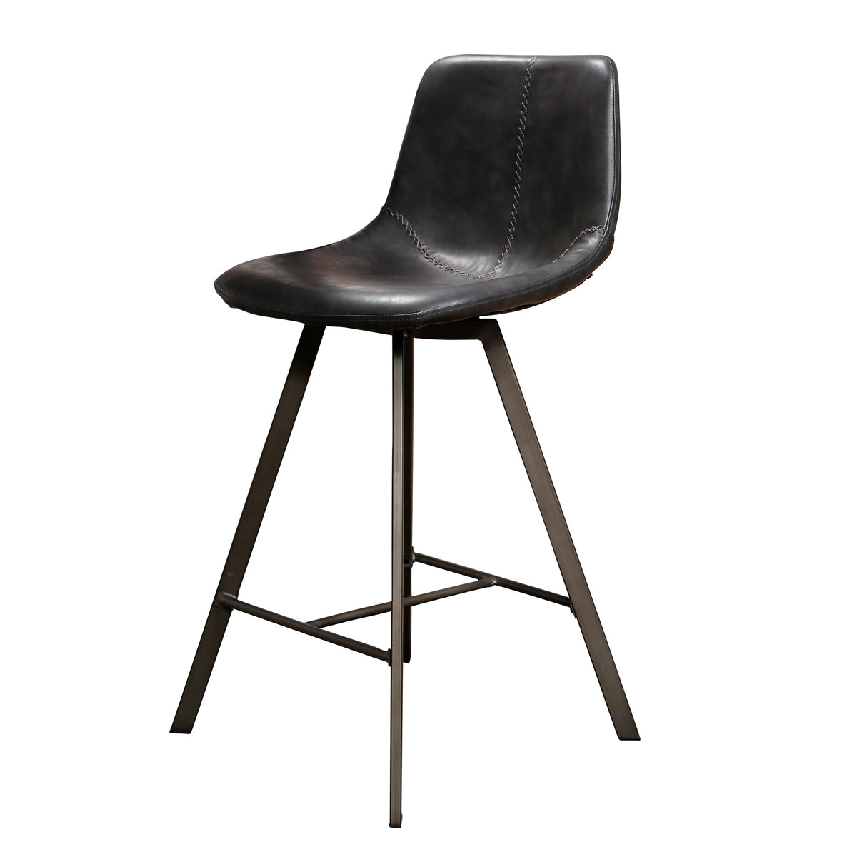 Sæt med 4 barkrakker Siena Saddle PU sort