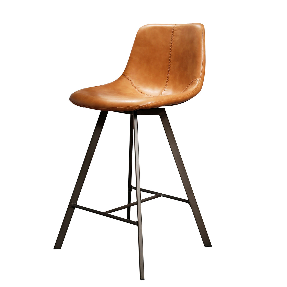 Sæt med 4 Barkrakker Siena Saddle PU brun