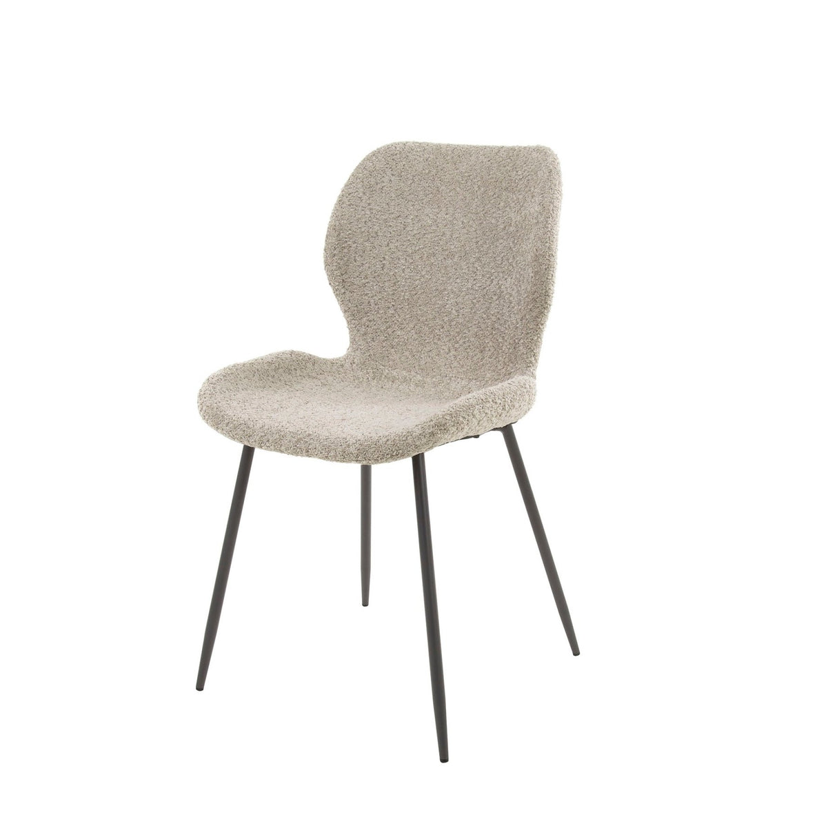 Sæt med 4 spisestolene Argo Bouclé sand