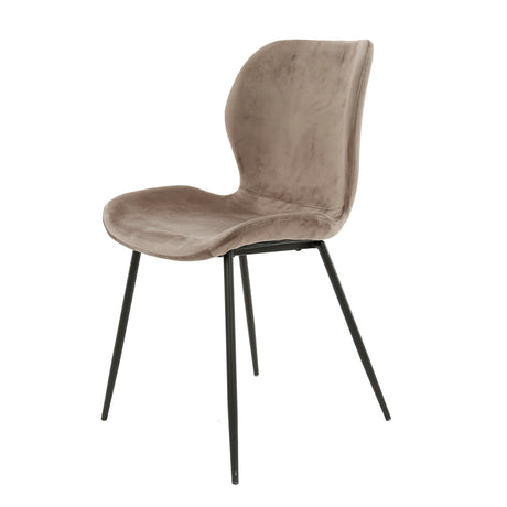 Elegant spisestol Argo Velvet Champagne - Uden armlæn