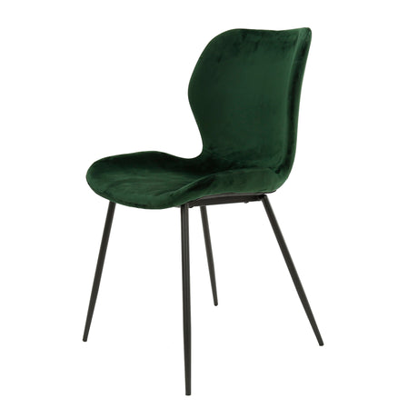 Elegant Spisebordsstol Argo Velvet Grøn - Uden Armlæn