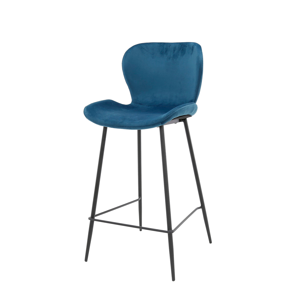 Sæt med 4 barkrakke Argo Velours Blå