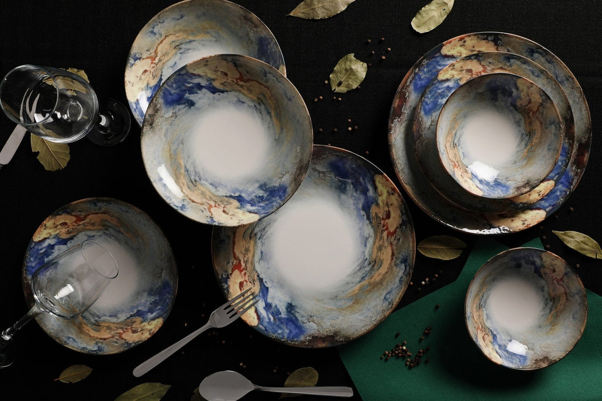 GBSATN24KY4101615 Hvid Blå Guld 100% PORCELÆN