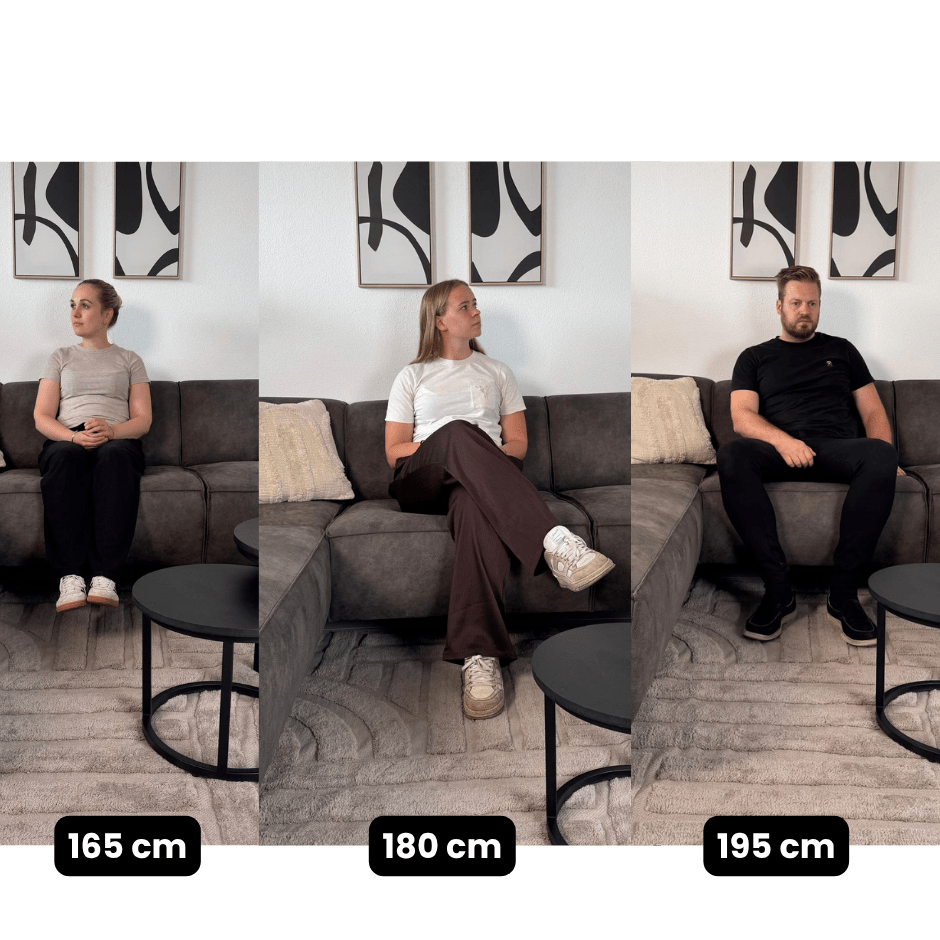 Industriel hjørnesofa antracit øko-læder Brisbane - venstre