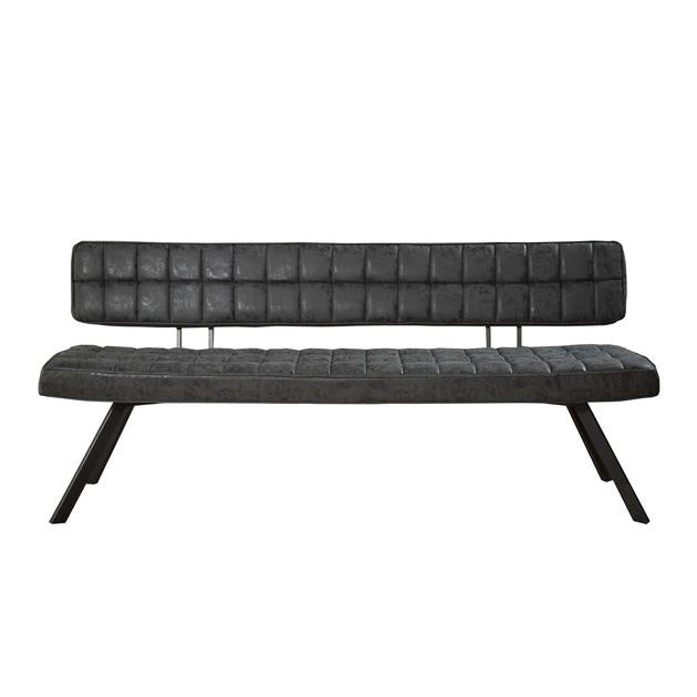 Spisestue sofa Madrid DH Interiør Sort LxBxH 186x44x22 Kunstlæder Hvid foto set forfra