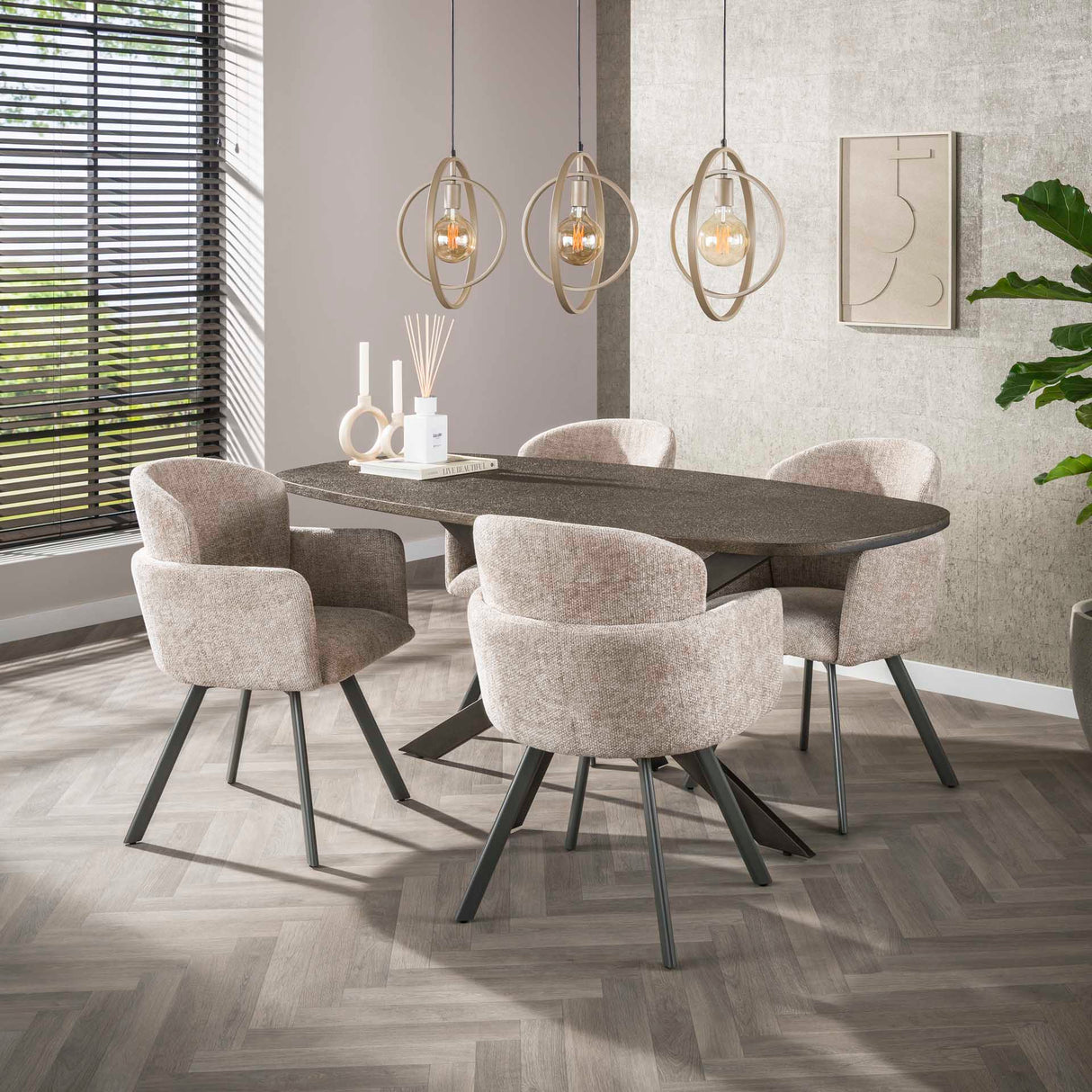 Sæt med 2 spisestuestole Luma Hoven rich sand