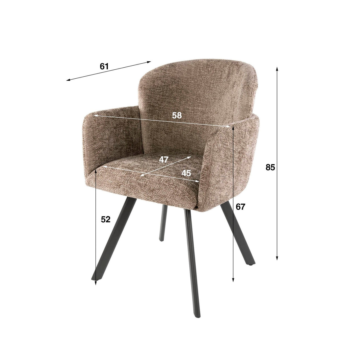 Sæt med 2 spisebordsstole Linea Hoven Rich Champagne