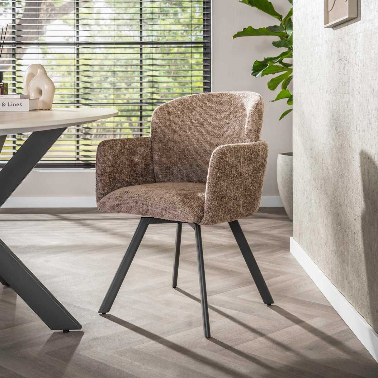 Sæt med 2 spisebordsstole Linea Hoven Rich Champagne