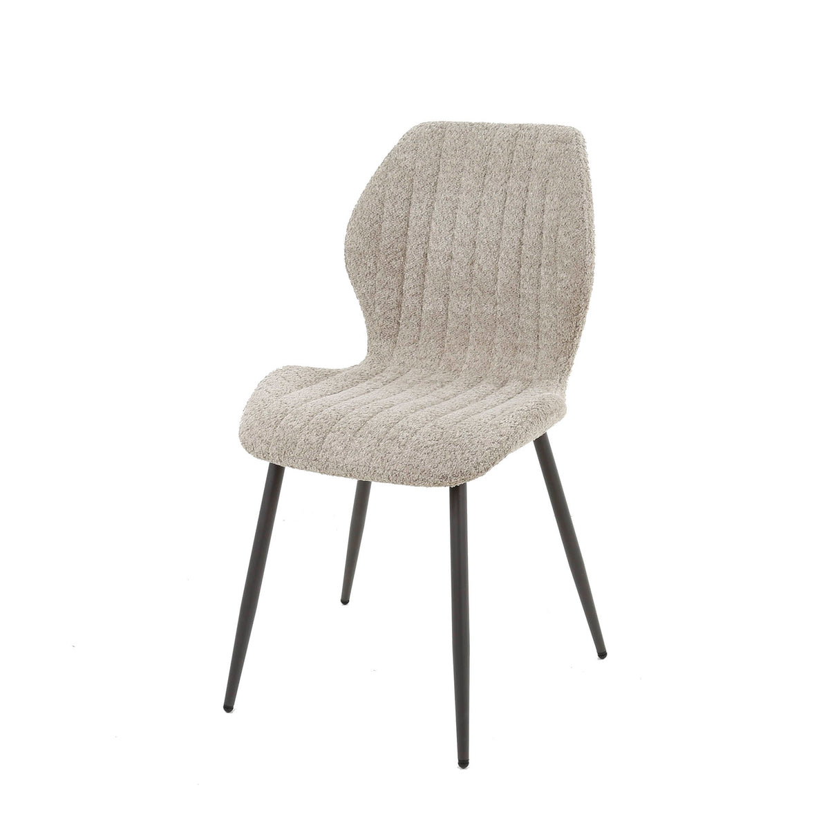 Sæt med 4 spisestuestole Luna Bouclé Sand