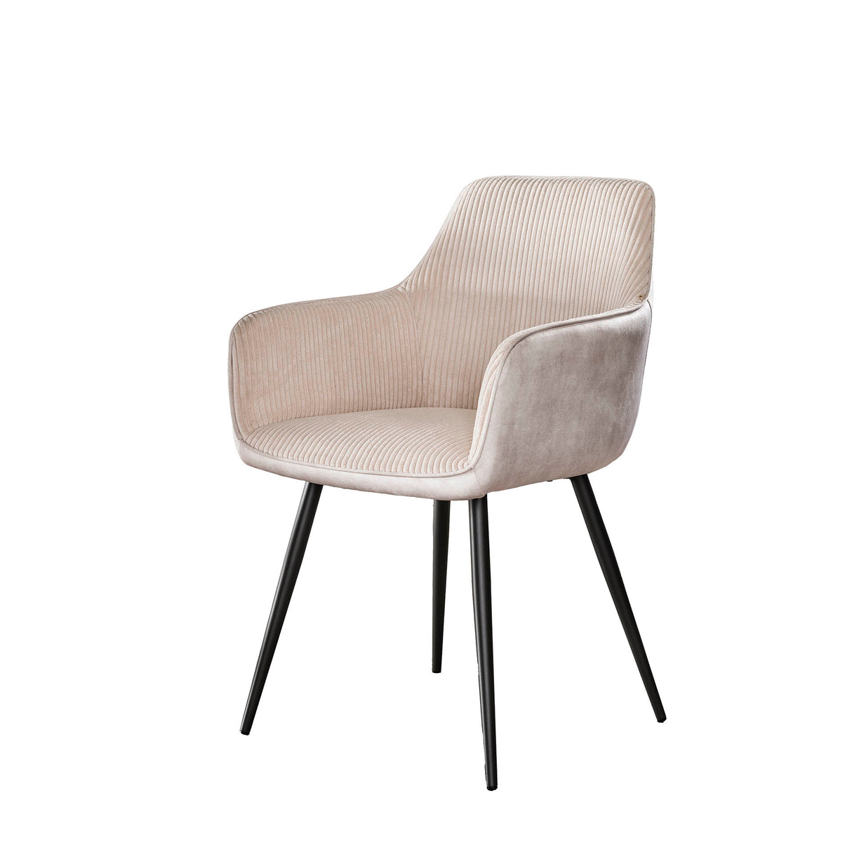 Sæt med 2 spisestuestole Rivo Rib Rock Ivory