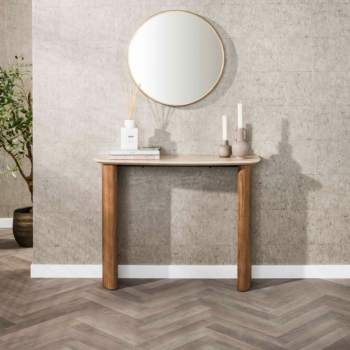 Monza Buet Kaptafler Keramik Travertin 100 cm