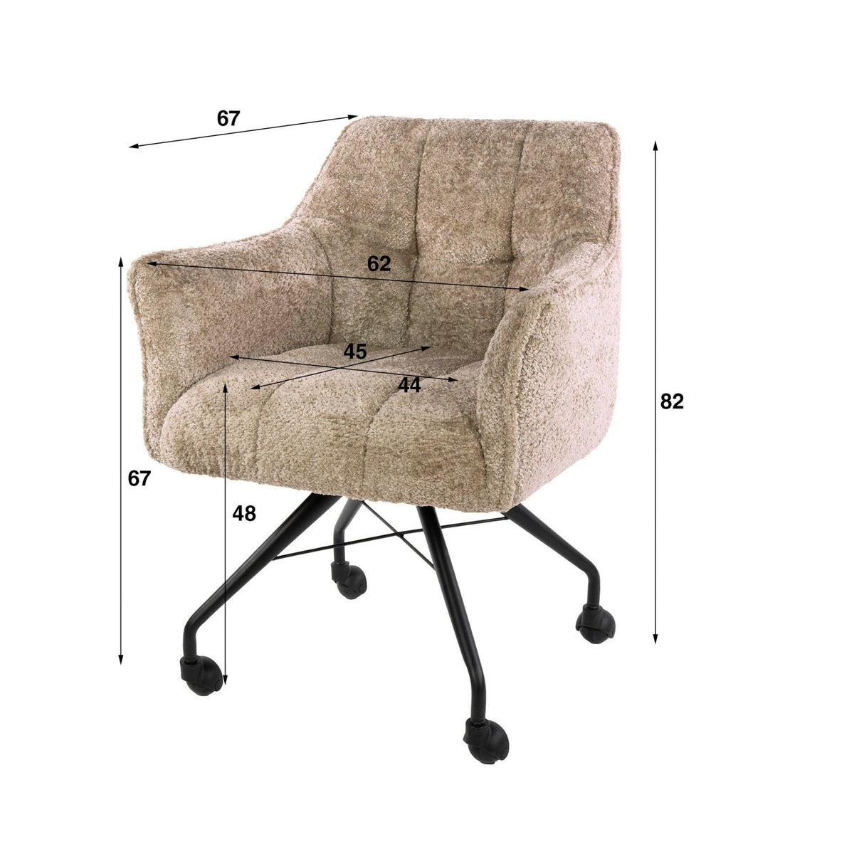 Sæt med 2 spisebordsstole Tova Alura sand