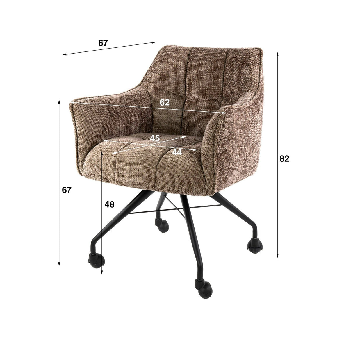 Sæt med 2 spisestuestole Hoven Rich Champagne polstret