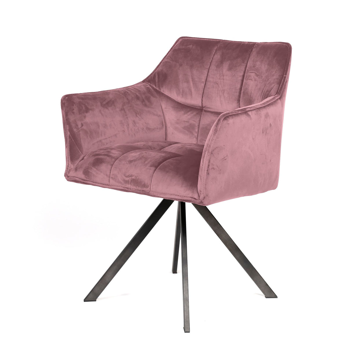 Sæt med 2 spisestuestole Lino Velvet Rosa Drejelig