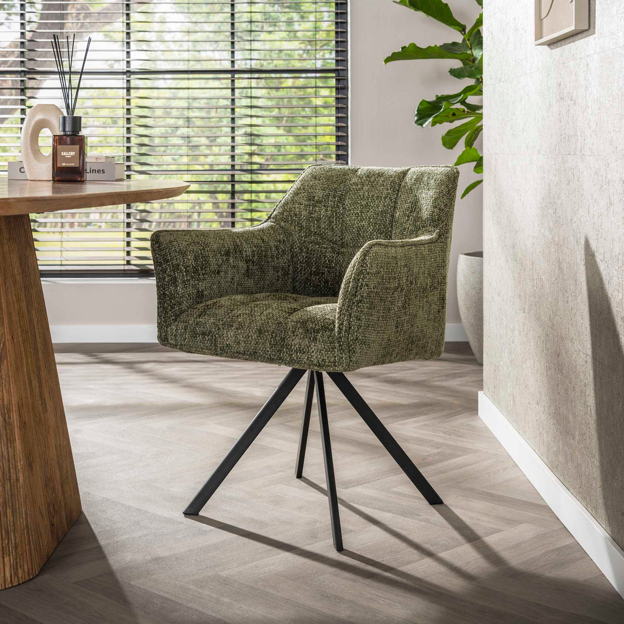 Spisebordsstol Lino Grøn Drejelig