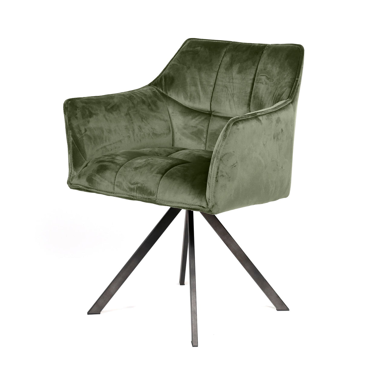 Sæt med 2 spisestuestole Lino Velvet Grøn Drejelig