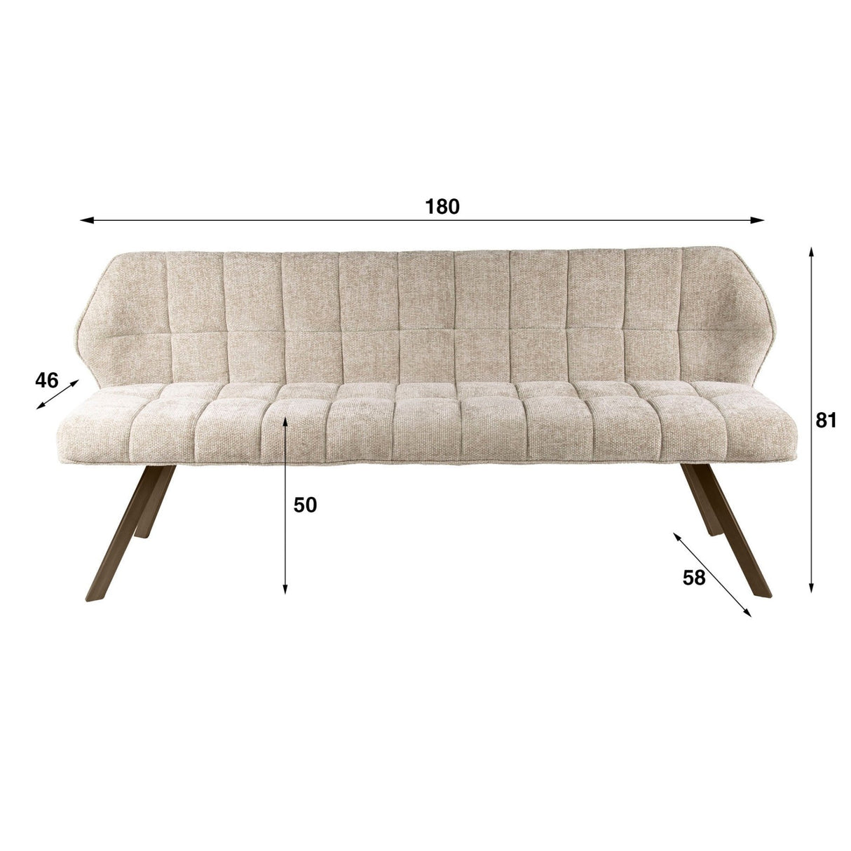 Spisesofa Gitter chenille sandbrun